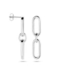 Zilver Gerhodineerd Oorhangers Paperclip Ronde Buis 1337794