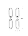 Zilver Gerhodineerd Oorhangers Paperclip Ronde Buis 1337794