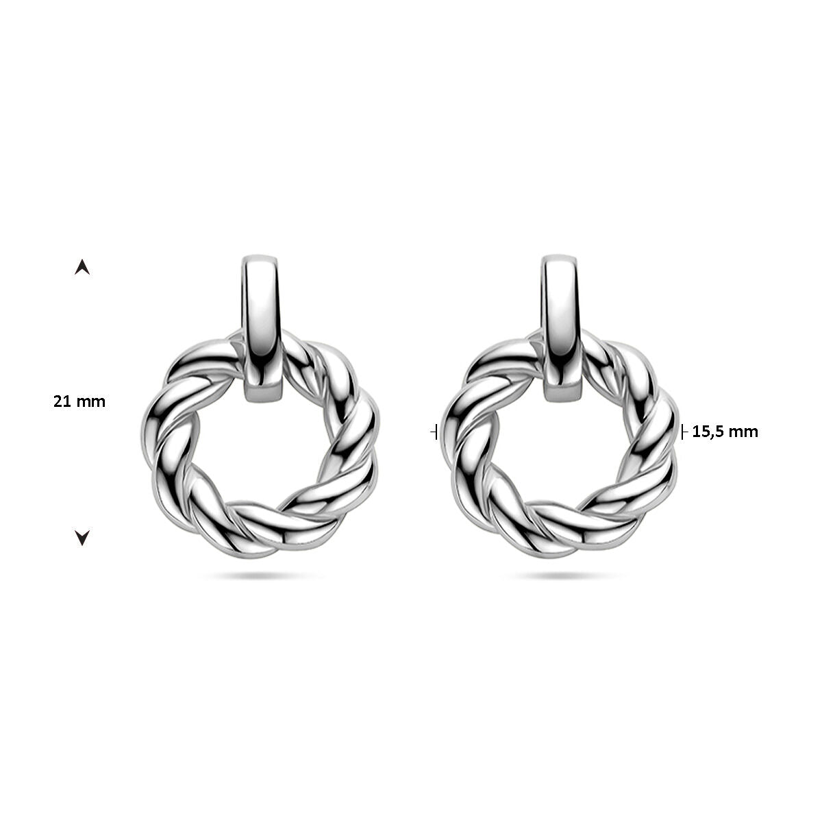 Zilver Gerhodineerd Oorhangers Cirkel Gedraaid 1337882