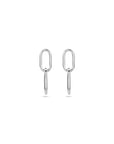 Zilver Gerhodineerd Oorhangers Paperclip Ronde Buis 1338321