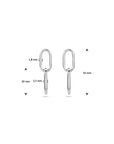 Zilver Gerhodineerd Oorhangers Paperclip Ronde Buis 1338321