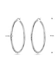 Zilver Gerhodineerd Oorringen 2,5 Mm Ronde Buis Gediamanteerd 1338342