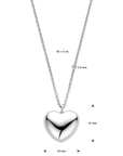 zilver gerhodineerd collier hart 1,5 mm 42 + 5 cm 1338358