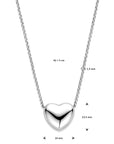 zilver gerhodineerd collier hart 1,5 mm 42 + 5 cm 1338360