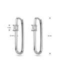 Zilver Gerhodineerd Klapoorringen Paperclip Zirkonia 1338447