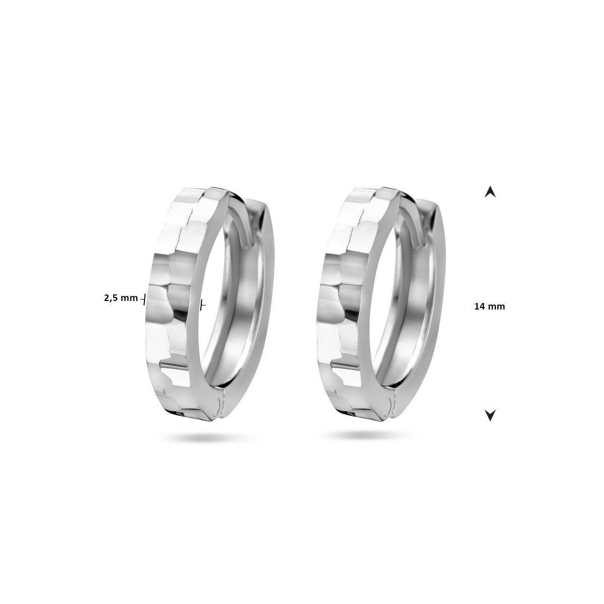 Zilver Gerhodineerd Klapoorringen Gediamanteerd 1338509