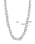 zilver gerhodineerd collier hartjes 8,5 mm 45 cm 1338522