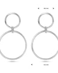 Zilver Gerhodineerd Oorhangers Cirkels Gediamanteerd 1338552