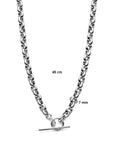 zilver gerhodineerd collier anker 7,0 mm 45 cm kapittelslot 1338610