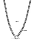 zilver gerhodineerd collier gourmette 6,5 mm 45 cm kapittelslot 1338611