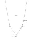 zilver gerhodineerd collier klavertjes zirkonia 41 + 4 cm 1338614