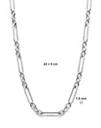 zilver gerhodineerd collier 7,5 mm 43 + 5 cm 1338630