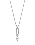 zilver gerhodineerd collier swarovski parel 42 + 3 cm 1338635