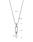 zilver gerhodineerd collier swarovski parel 42 + 3 cm 1338635