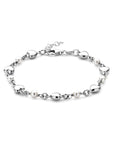 Zilver Gerhodineerd Armband Hartjes En Swarovski Parels 17 + 2 Cm 1338636