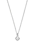 zilver gerhodineerd collier klavertje zirkonia 41 + 4 cm 1338674