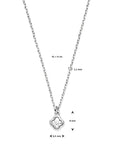 zilver gerhodineerd collier klavertje zirkonia 41 + 4 cm 1338674