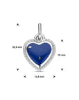 zilver gerhodineerd hanger hartje lapis 1338825