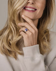 Gerhodineerd Zilver Ring Lapis 1338880