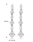 Zilver Gerhodineerd Oorhangers Zirkonia 1338896