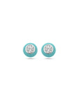 Zilver Gerhodineerd Oorknoppen Turquoise Emaille En Zirkonia 1338938