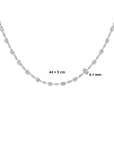 zilver gerhodineerd collier zirkonia 44 + 3 cm 1338959