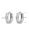 Zilver Gerhodineerd Klapoorringen Zirkonia 10 Mm 1338991