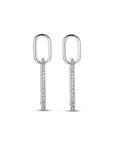 Zilver Gerhodineerd Oorhangers Zirkonia 24 Mm 1338995