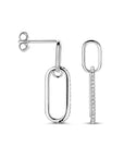 Zilver Gerhodineerd Oorhangers Zirkonia 24 Mm 1338995