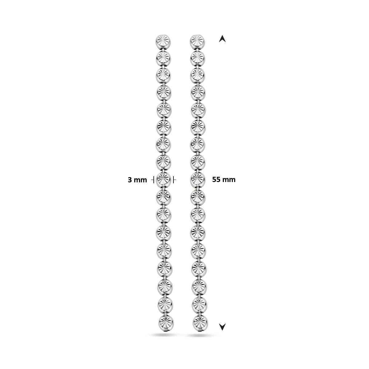 Zilver Gerhodineerd Oorhangers Gediamanteerd 55 Mm 1339248