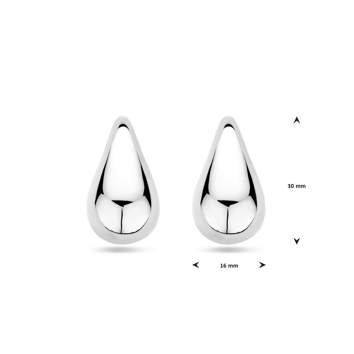 Zilver Gerhodineerd Oorknoppen Druppel 30 mm 1339262
