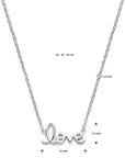 Zilver gerhodineerd collier love 41 - 43 - 45 cm - 1339317