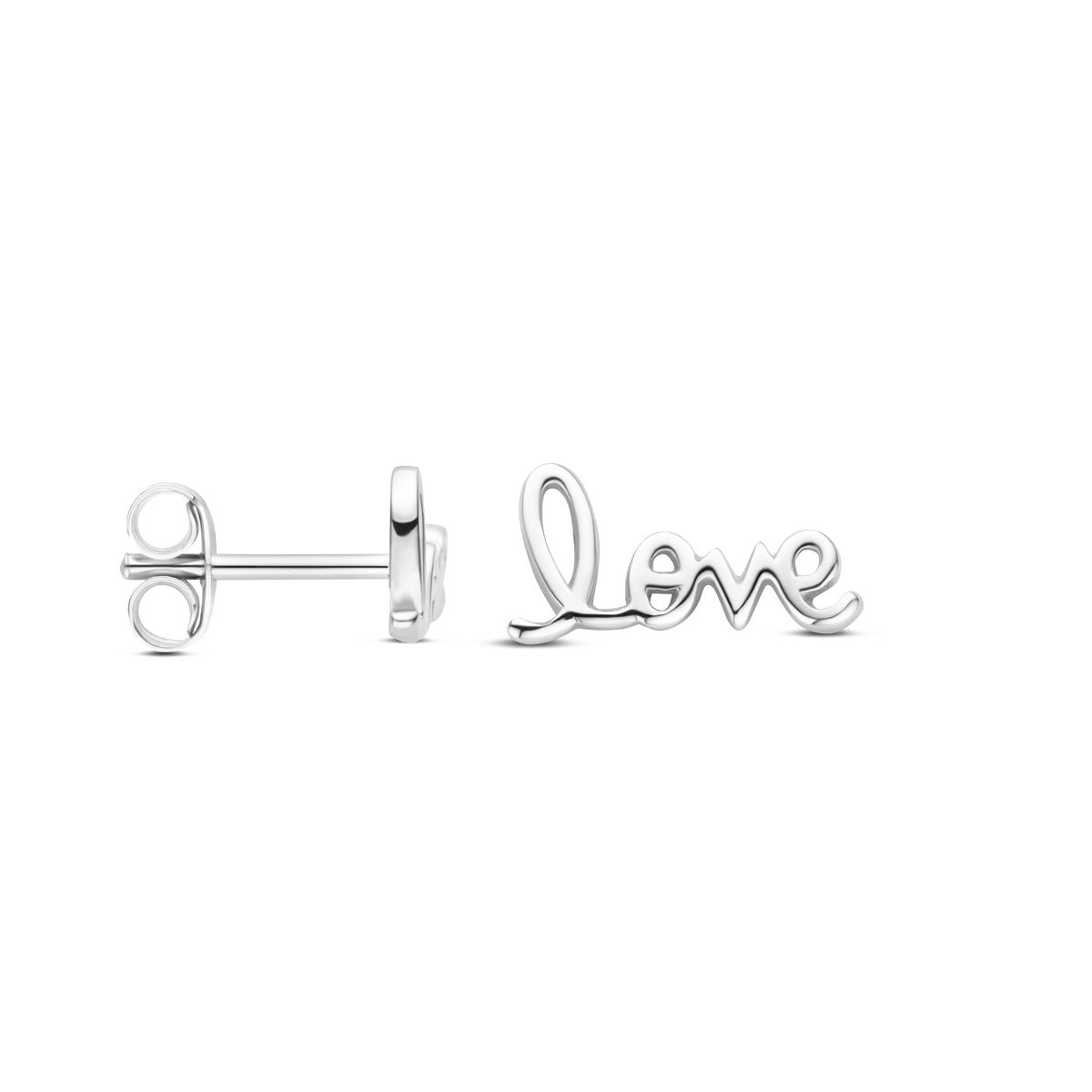 Zilver Gerhodineerd Oorknoppen Love 6 Mm 1339319