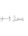 Zilver Gerhodineerd Oorknoppen Love 6 Mm 1339319