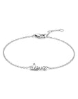 Zilver gerhodineerd armband love 16,5 - 17,5 - 18,5 cm - 1339320