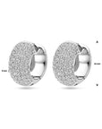 Zilver Gerhodineerd Klapoorringen Zirkonia 16 mm 1339469