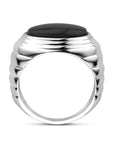 Gerhodineerd Zilver Ring Onyx 1339674