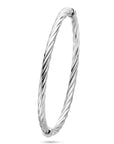 Zilver Gerhodineerd Bangle Gedraaid Scharniersluiting 4 X 61 Mm 1339682