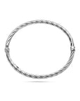 Zilver Gerhodineerd Bangle Gedraaid Scharniersluiting 4 X 61 Mm 1339682