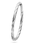 Zilver Gerhodineerd Bangle Gedraaid Scharniersluiting 5 X 61 Mm 1339683