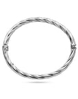 Zilver Gerhodineerd Bangle Gedraaid Scharniersluiting 5 X 61 Mm 1339683