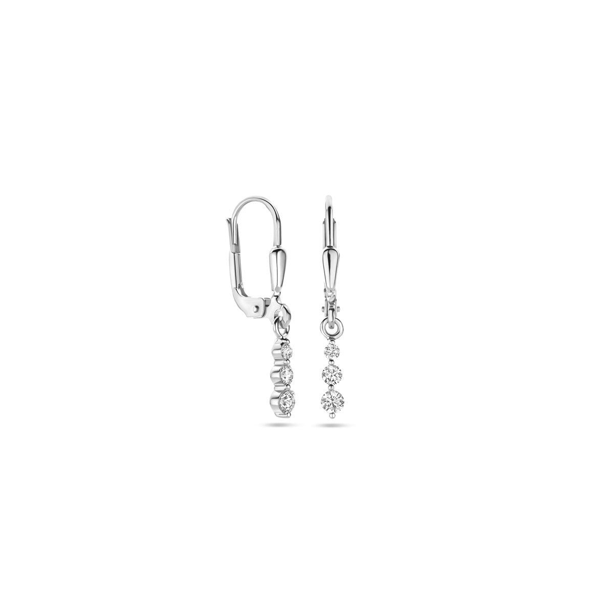 Zilver Gerhodineerd Oorhangers Zirkonia Brisur Haak 24 Mm 1339738