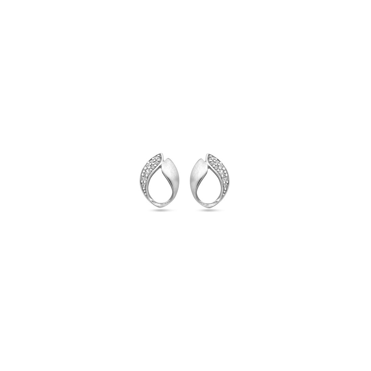 Zilver Gerhodineerd Oorknoppen Zirkonia Poli/Mat 10,5 Mm 1339744