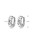 Zilver gerhodineerd klapoorringen 12,5 mm - 1339798