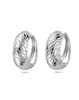 Zilver gerhodineerd klapoorringen poli/mat 18 mm - 1339800