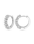 Zilver Gerhodineerd Klapoorringen Zirkonia 14 Mm 1339822