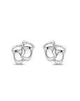 Zilver gerhodineerd oorknoppen baby voetjes 8 mm - 1339863