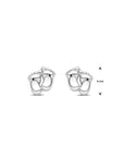 Zilver gerhodineerd oorknoppen baby voetjes 8 mm - 1339863