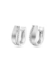 Zilver gerhodineerd klapoorringen zirkonia 14 mm poli/mat - 1340028