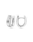 Zilver gerhodineerd klapoorringen zirkonia 14 mm poli/mat - 1340028